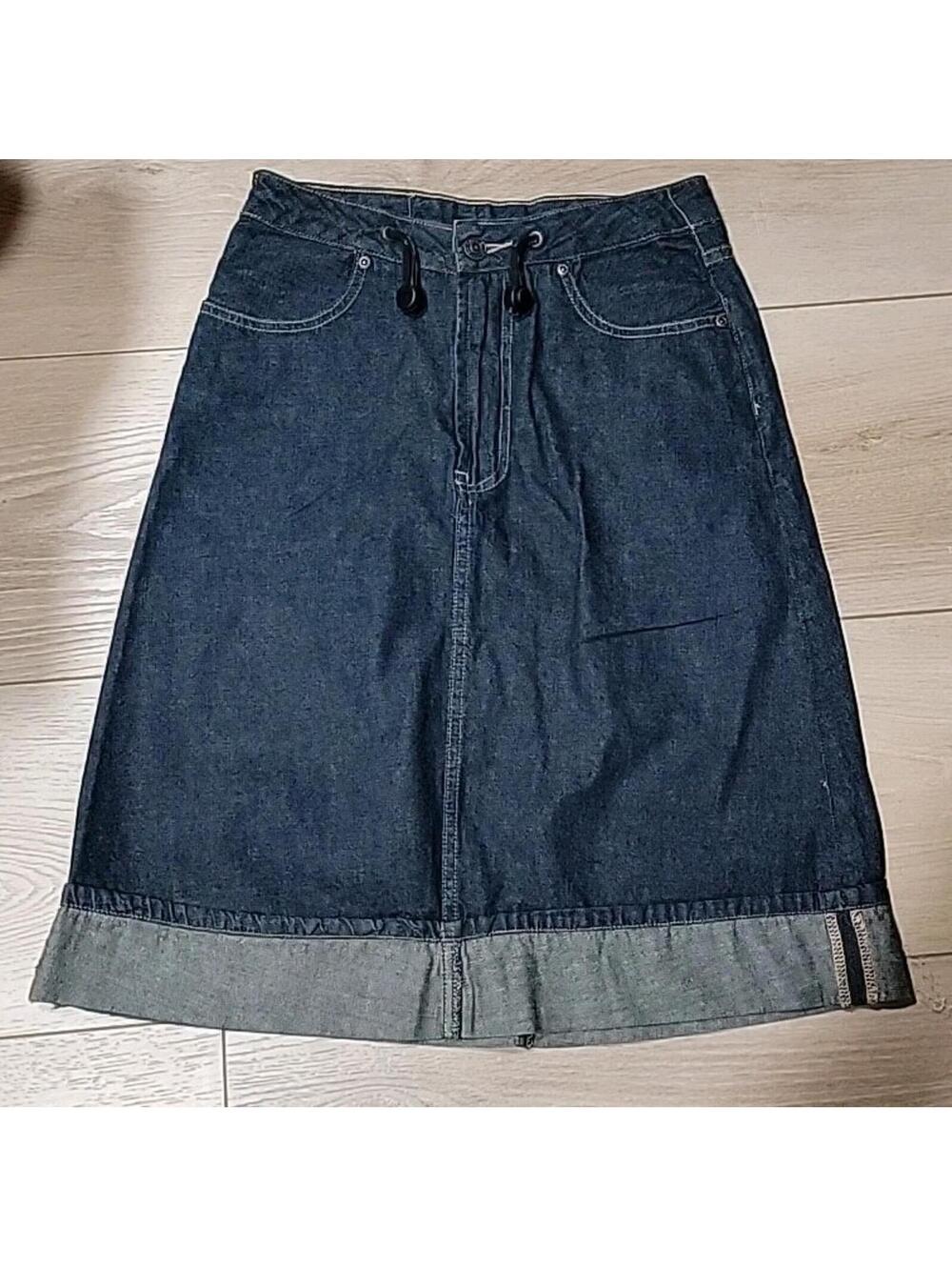 CHEVIGNON Blue Denim Size Small Women's Adjustable Waist Skirt #F